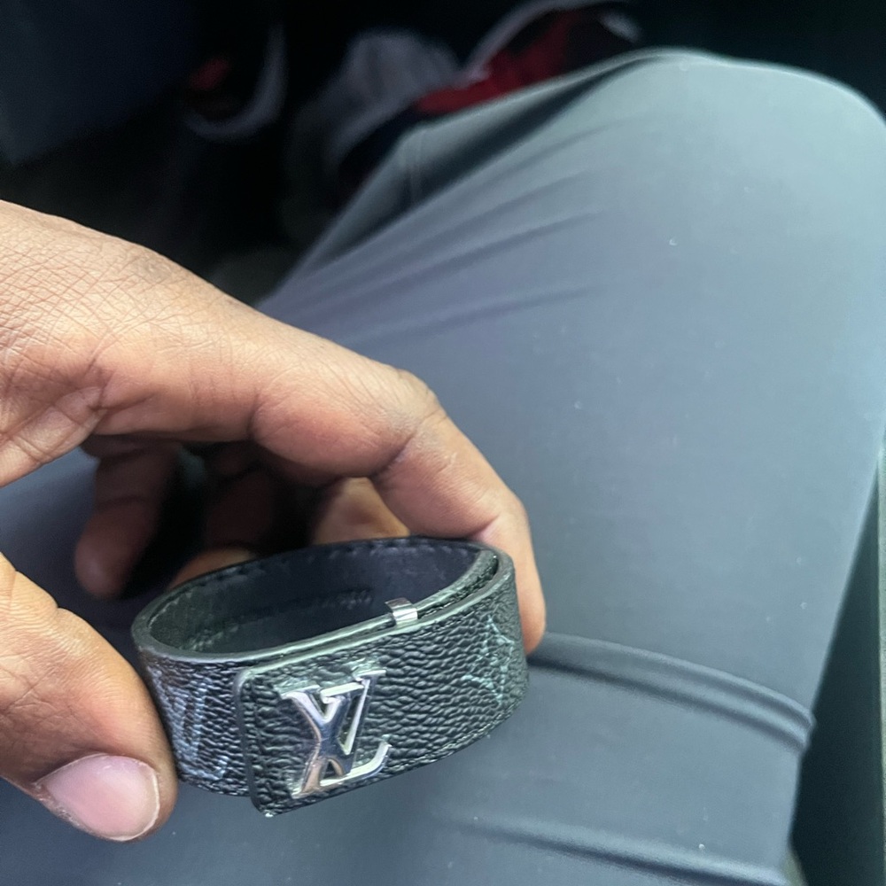 Louis Vuitton Black Textured Bracelet